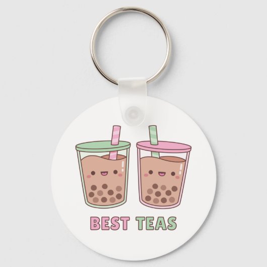 Cute Boba Tea, Best Teas Pun, Bestie sleutelhanger (Voorkant)
