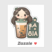 Cute Boba Tea Girl Sticker (Vel)