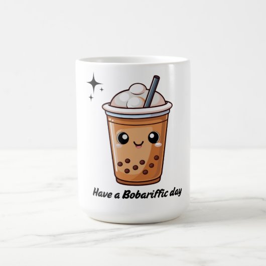 Cute Boba Tea Mug - Passez une journée Bobarific (Centre)