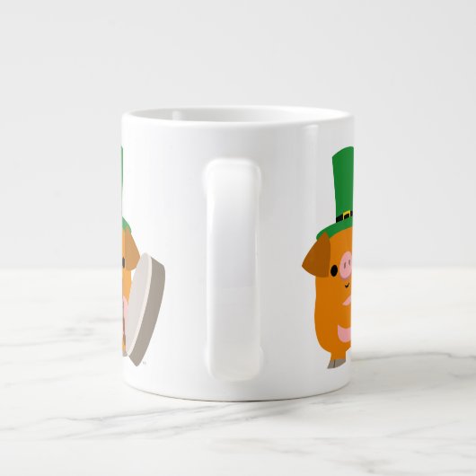 Cute Bodhran Cartoon Pig Jumbo Mok (Achterkant)