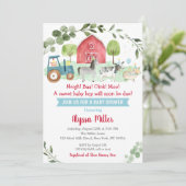 Cute Boerderij Greenery Baby shower Kaart (Staand voorkant)