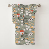 Cute Boerderij Scene Pattern Bad Handdoek (Insitu)