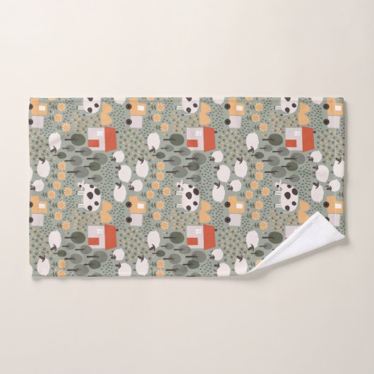 Cute Boerderij Scene Pattern Bad Handdoek (Handdoek)