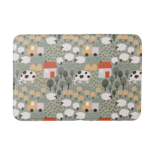 Cute Boerderij Scene Pattern Badmat