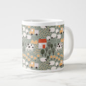 Cute Boerderij Scene Pattern Extra Grote Beker (Voorkant rechts)