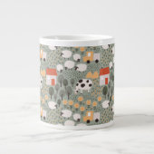 Cute Boerderij Scene Pattern Extra Grote Beker (Voorkant)