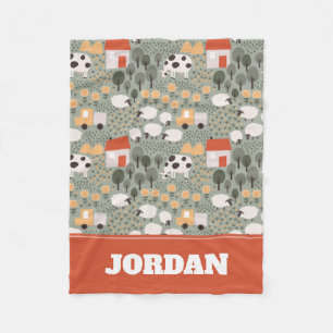 Cute Boerderij Scene Pattern Fleece Deken