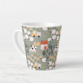Cute Boerderij Scene Pattern Latte Mok (Linkerhoek)