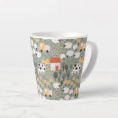 Cute Boerderij Scene Pattern Latte Mok (Rechterhoek)