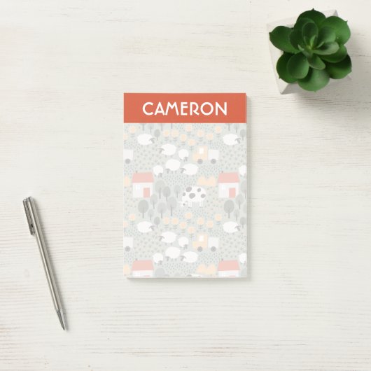 Cute Boerderij Scene Pattern Post-it® Notes (Kantoor)