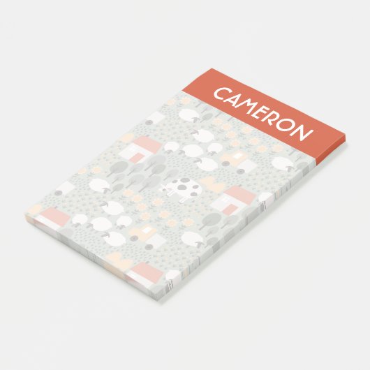 Cute Boerderij Scene Pattern Post-it® Notes (Schuin)