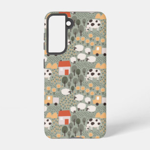 Cute Boerderij Scene Pattern Samsung Galaxy Hoesje