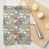 Cute Boerderij Scene Pattern Theedoek (Quarter Fold)