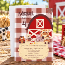 Cute boerderijdier kinder barnyard verjaardag