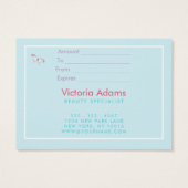 Cute Bohemian Butterfly Business Gift Certificate Visitekaartje (Achterkant)