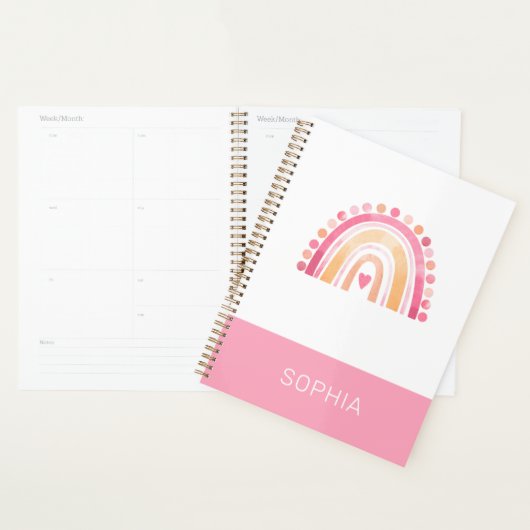 Cute Boho Aquarelle arc-en-ciel en rose personnali (Devant avec enveloppe)