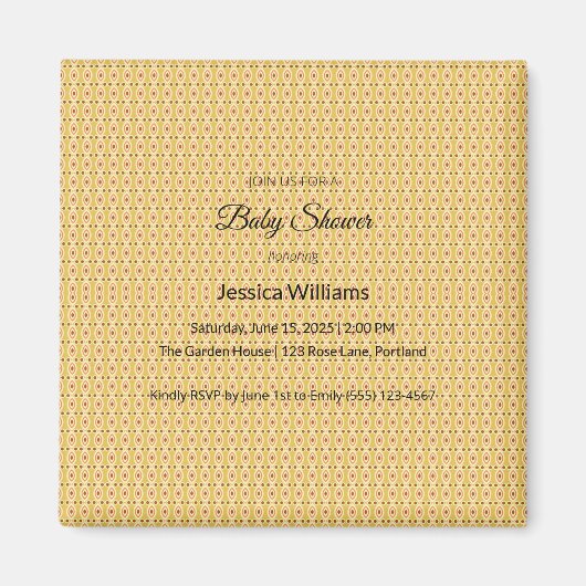 Cute Boho Baby Shower Geslacht Neutraal, Aanpasbaa Magneet (Voorkant)