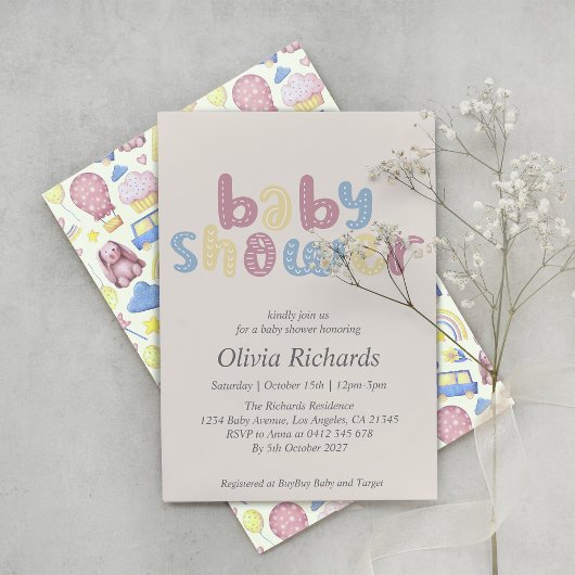 Cute Boho Baby shower Kaart