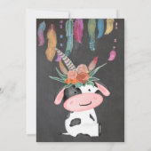 Cute Boho Baby shower Vache Merci Cartes (Dos)
