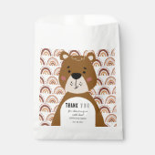 Cute Boho Bear Rainbow Neutral Baby Shower Bedankzakje (Voorkant)
