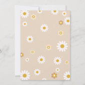 Cute Boho Beige Daisy Girl Anniversaire Invitation (Dos)