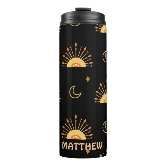 Cute Boho Celestial Seamless Pattern Gepersonalise Thermosbeker (Voorkant)