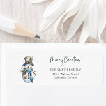 Cute Boho Christmas Snowman Holiday Adresse de ret<br><div class="desc">Ajoutez une touche festive à votre courrier de vacances avec ce charmant label d'adresse de retour boho snowman. Doté d’un bonhomme de neige couleur aquarelle aux tons pastel doux,  il est parfait pour répandre la joie avec chaque lettre que vous envoyez.</div>