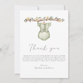 Cute Boho Clothes Baby shower Hartelijk dank Bedankkaart