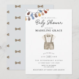Cute Boho Clothes Boy Baby shower Invitation Kaart
