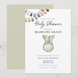Cute Boho Clothes Girl Baby shower Invitation Kaart