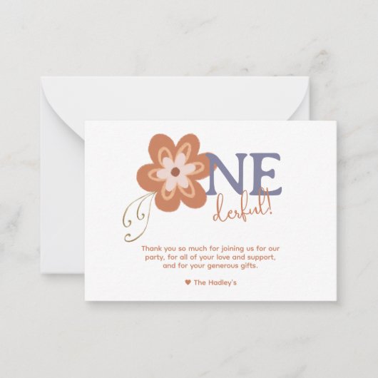 Cute Boho Daisy Dank je Kaart Notitiekaartje (Voorkant)