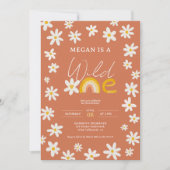 Cute boho daisy rainbow Wilde Eerste verjaardag ki Kaart (Voorkant)