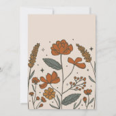 Cute Boho Fleur sauvage Invitation de douche nupti (Dos)