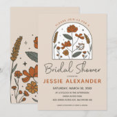 Cute Boho Fleur sauvage Invitation de douche nupti (Devant / Derrière)