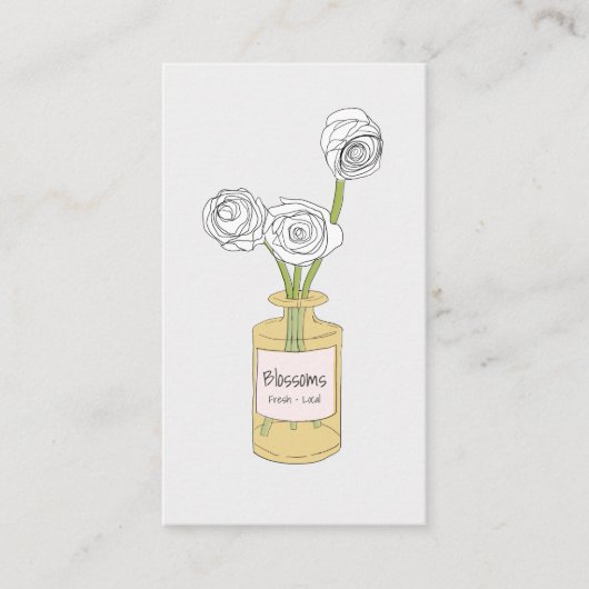 Cute Boho Floral Bouquet Visitekaartje (Voorkant)