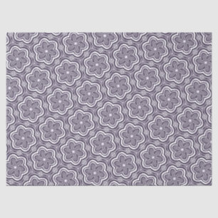 Cute Boho Flower Pattern Floral  Paars Grey Tissuepapier