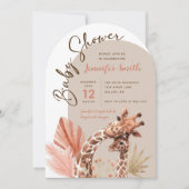 Cute Boho Giraffe Baby Shower Uitnodiging (Voorkant)