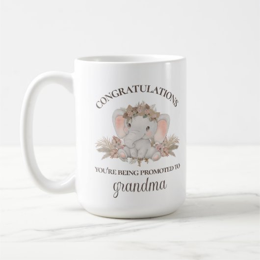 Cute Boho Grand-mère Grossesse Faire-part Mug (Gauche)