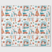 Cute Boho kerstvakantie met kleuren Cadeaupapier (Vlak)