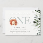 Cute Boho Lion Foliage 1er Premier Invitation d'an (Devant)