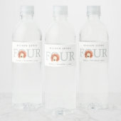 Cute Boho Lion Foliage 4e vierde verjaardag Waterfles Etiket (Flessen)