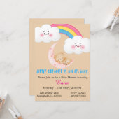 Cute Boho Little Dreamer Baby Shower Invitation  (Devant/Arrière en situation)