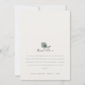 Cute Boho Minimal Bird Photo Faire-part de naissan (Dos)