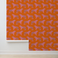 Cute Boho Oranje en Roze Tiger Art Pattern