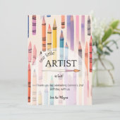 Cute Boho Pastel Crayon Carte de remerciements d'a (Debout devant)