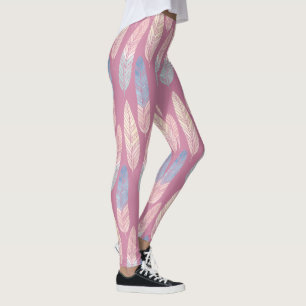 Cute boho patroonpastelkleurige veren artsy leggings