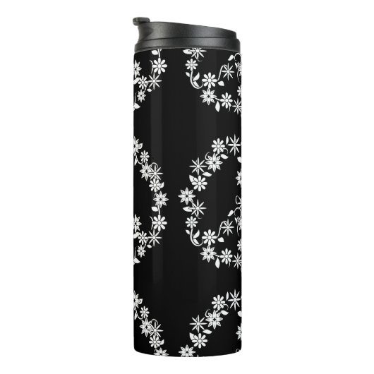 Cute Boho Pattern Peace Symbol Thermosbeker (Geroteerd rechts)