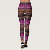 Cute Boho Print Fabric Roze Oranje gradiënt Leggings (Achterkant)