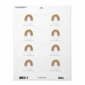 Cute Boho Rainbow a Gift van gepersonaliseerd Etiket (Full Sheet)