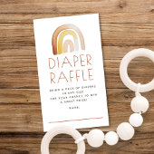 Cute Boho Rainbow Diaper Raffle Baby shower Informatiekaartje